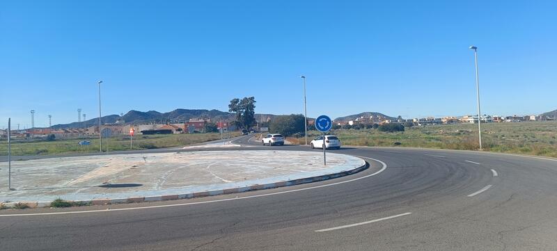 Roundabout at the entrance of Los Belones